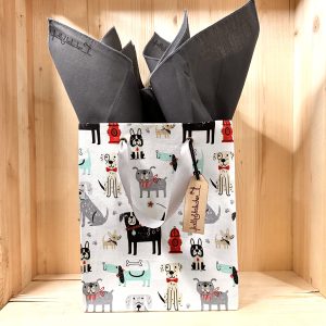 sac cadeau en tissu chien