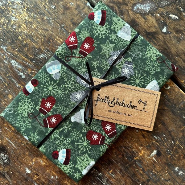 furoshiki mitaines de noël